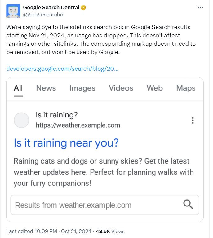 Google Cleans Up Search Results: Extra Sitelinks Box Removed This November